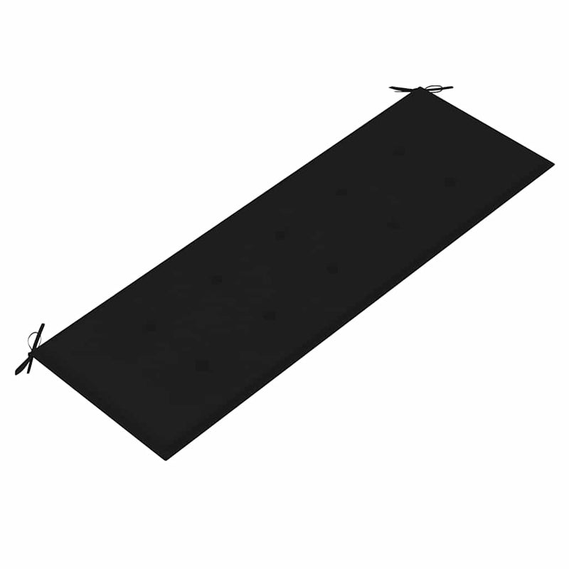 vidaXL tömör tíkfa Batavia pad fekete párnával 150 cm
