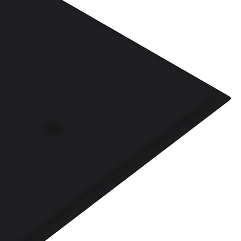 vidaXL tömör tíkfa Batavia pad fekete párnával 150 cm