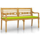 vidaXL tömör tíkfa Batavia pad világoszöld párnával 150 cm