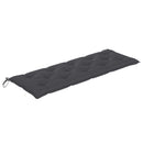 vidaXL tömör tíkfa Batavia pad antracitszürke párnával 150 cm