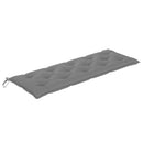 vidaXL tömör tíkfa Batavia pad szürke párnával 150 cm