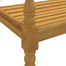 vidaXL tömör tíkfa Batavia pad szürke párnával 150 cm