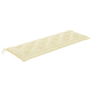 vidaXL tömör tíkfa Batavia pad krémszínű párnával 150 cm