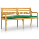 vidaXL tömör tíkfa Batavia pad zöld párnával 150 cm