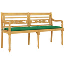 vidaXL tömör tíkfa Batavia pad zöld párnával 150 cm