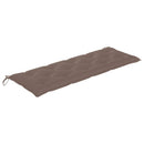 vidaXL tömör tíkfa Batavia pad tópszínű párnával 150 cm