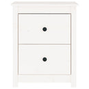 vidaXL fehér tömör fenyőfa éjjeliszekrény 50x35x61,5 cm