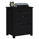 vidaXL 2 darab fekete tömör fenyőfa éjjeliszekrény 50x35x61,5 cm