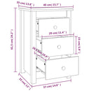 vidaXL fehér tömör fenyőfa éjjeliszekrény 40 x 35 x 61,5 cm