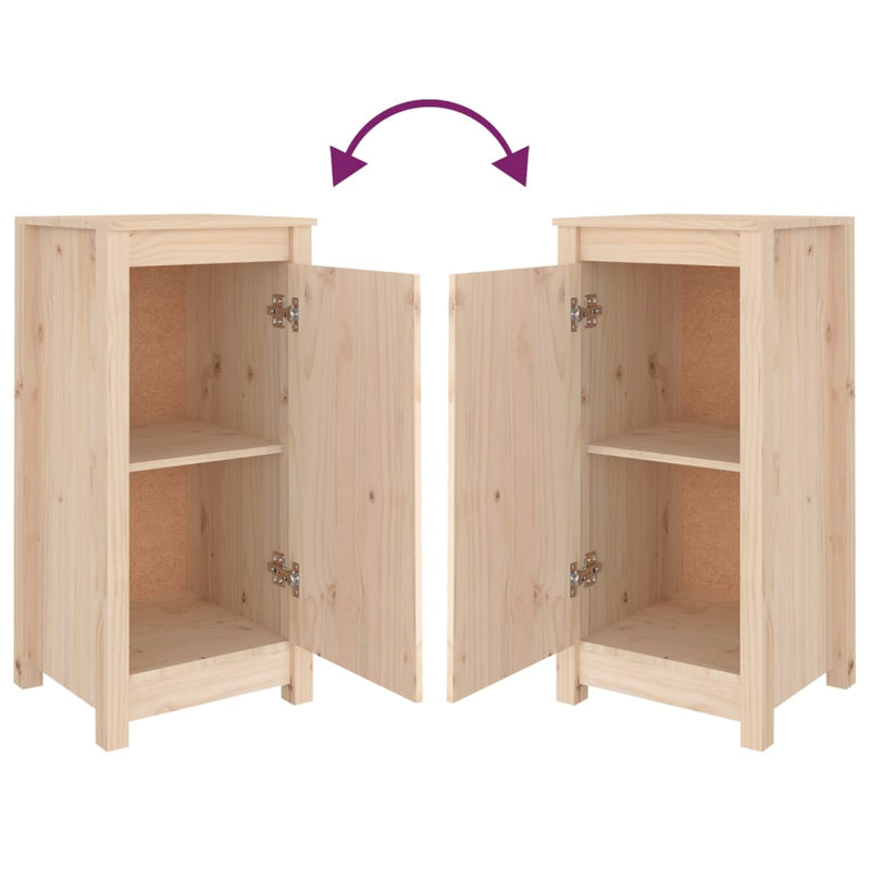 vidaXL 2 db tömör fenyőfa tálalószekrény 39x35x80 cm