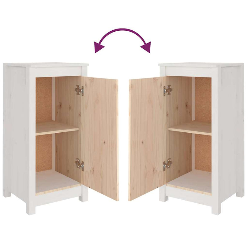 vidaXL fehér tömör fenyőfa tálalószekrény 39x35x80 cm