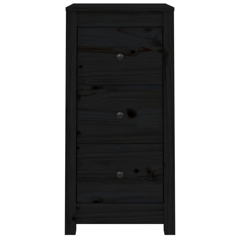 vidaXL 2 db fekete tömör fenyőfa tálalószekrény 40 x 35 x 80 cm
