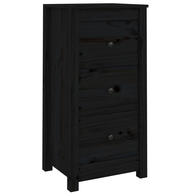 vidaXL 2 db fekete tömör fenyőfa tálalószekrény 40 x 35 x 80 cm