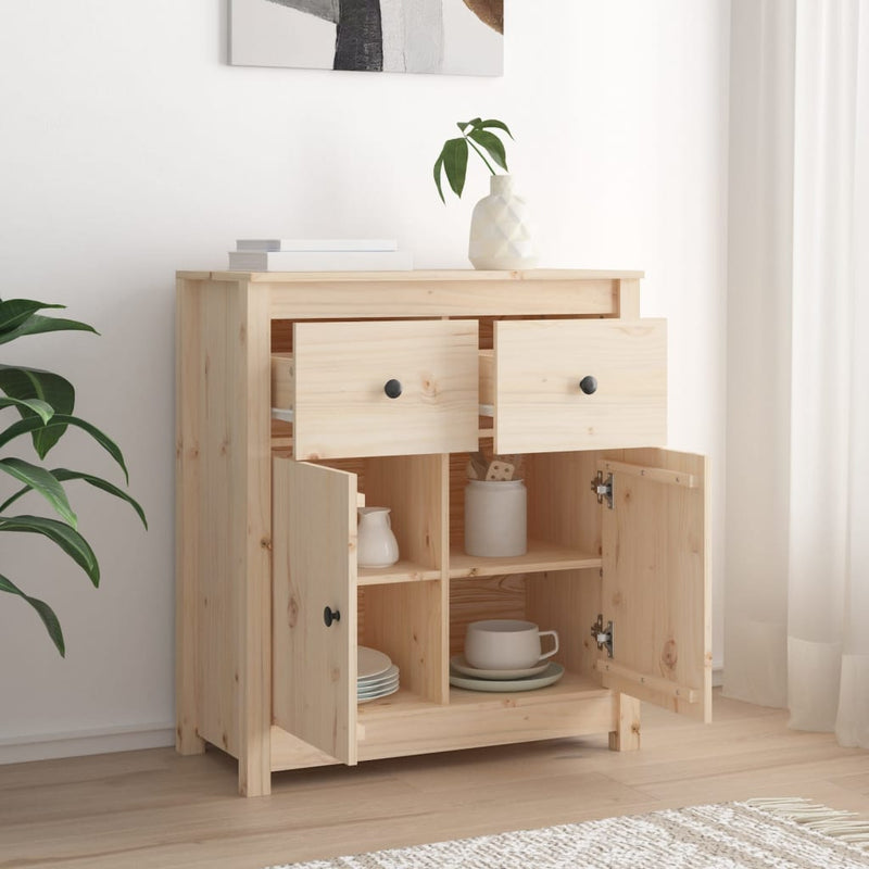 vidaXL tömör fenyőfa tálalószekrény 70 x 35 x 80 cm