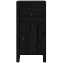 vidaXL 2 db fekete tömör fenyőfa tálalószekrény 40 x 35 x 80 cm