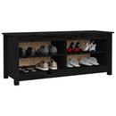 vidaXL fekete tömör fenyőfa cipőtároló pad 110 x 38 x 45,5 cm