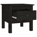 vidaXL 2 db fekete tömör fenyőfa kisasztal 40 x 40 x 39 cm