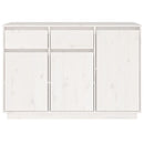 vidaXL fehér tömör fenyőfa tálalószekrény 110 x 34 x 75 cm