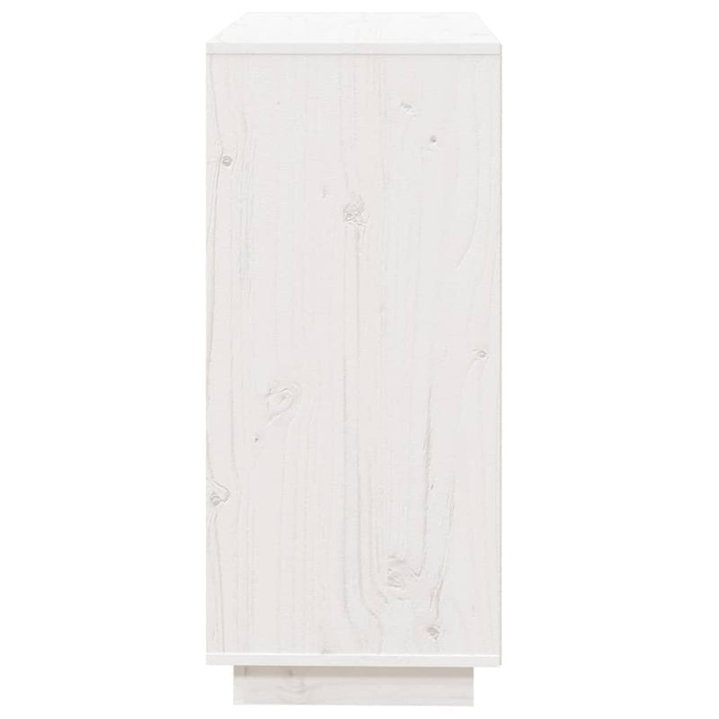 vidaXL fehér tömör fenyőfa tálalószekrény 74x35x80 cm