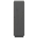 vidaXL szürke tömör fenyőfa magasszekrény 110,5x35x117 cm