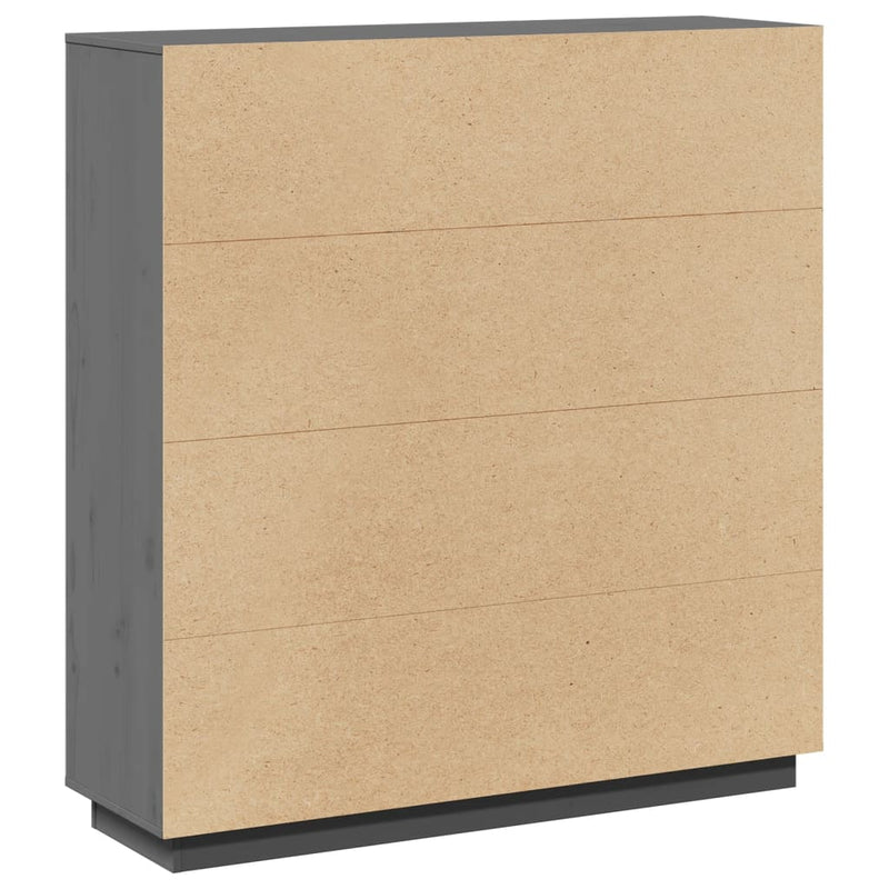 vidaXL szürke tömör fenyőfa magasszekrény 110,5x35x117 cm