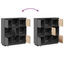 vidaXL szürke tömör fenyőfa magasszekrény 110,5x35x117 cm