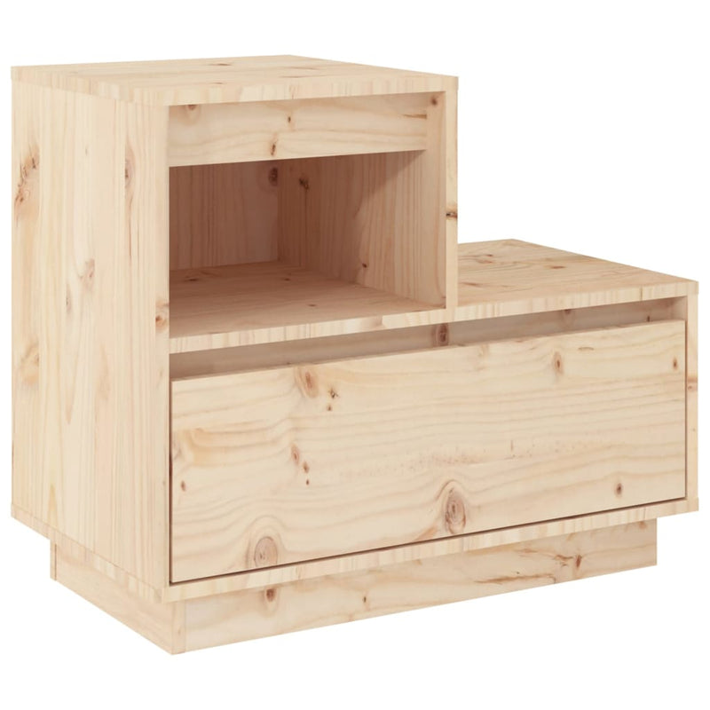 vidaXL tömör fenyőfa éjjeliszekrény 60 x 34 x 51 cm