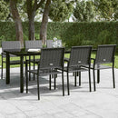 vidaXL fekete acél és üveg kerti étkezőasztal 200 x 100 x 74 cm