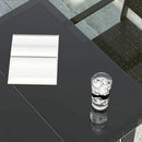 vidaXL fekete acél és üveg kerti étkezőasztal 200 x 100 x 74 cm