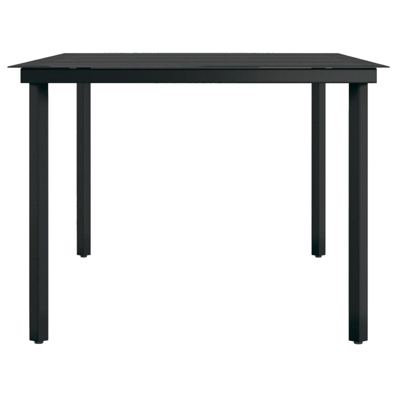 vidaXL fekete acél és üveg kerti étkezőasztal 200 x 100 x 74 cm