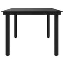 vidaXL fekete acél és üveg kerti étkezőasztal 200 x 100 x 74 cm