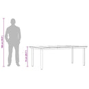 vidaXL fekete acél és üveg kerti étkezőasztal 200 x 100 x 74 cm