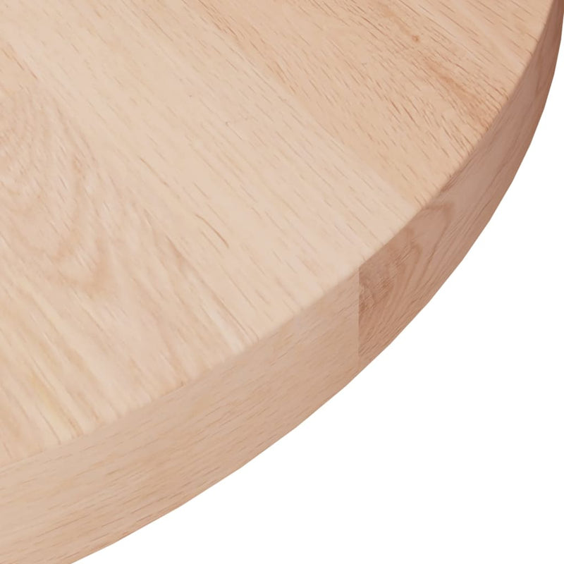 vidaXL kerek kezeletlen tömör tölgyfa asztallap Ø50 x 2,5 cm