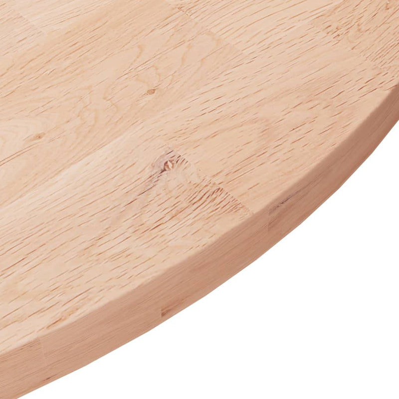 vidaXL kerek kezeletlen tömör tölgyfa asztallap Ø80 x 2,5 cm