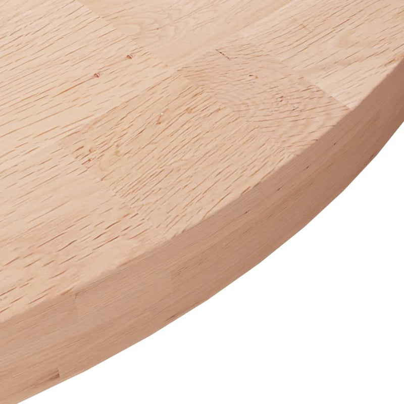 vidaXL kerek kezeletlen tömör tölgyfa asztallap Ø60 x 4 cm