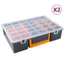 vidaXL 2 db PP szortírozódoboz kivehető elválasztókkal 360x250x85 mm