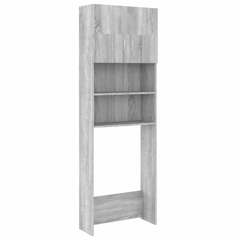 vidaXL szürke sonoma tölgy mosógépszekrény 64 x 25,5 x 190 cm