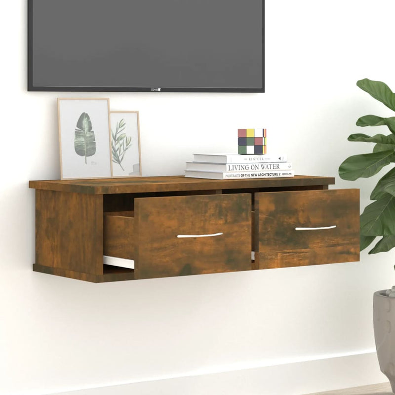 vidaXL füstös tölgy színű szerelt fa faliszekrény 60 x 26 x 18,5 cm