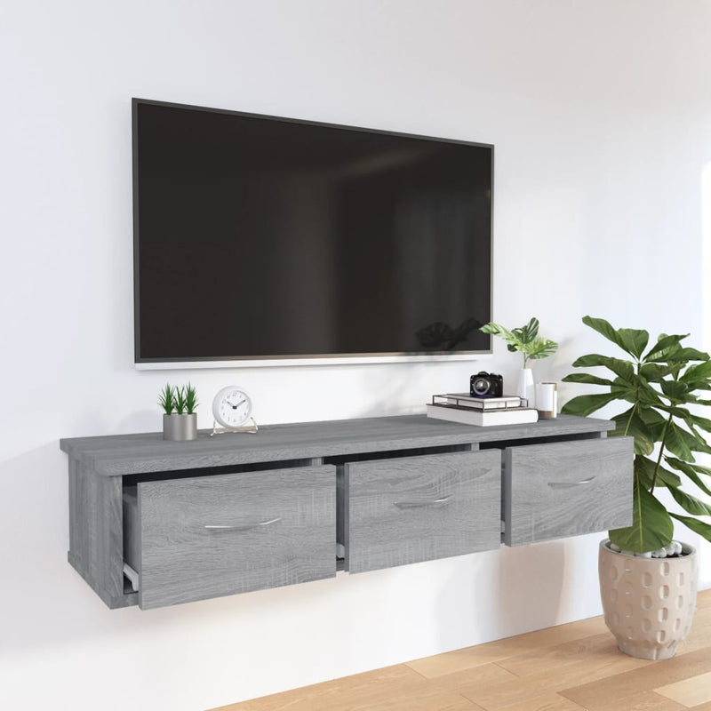 vidaXL szürke sonoma színű szerelt fa faliszekrény 88x26x18,5 cm