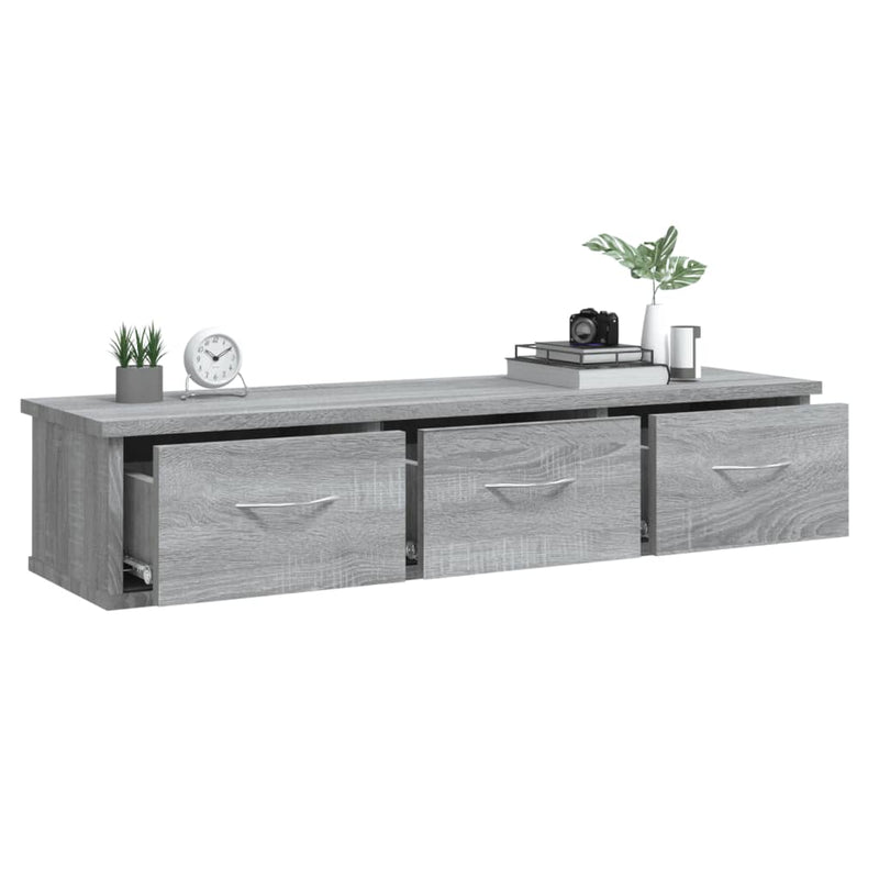vidaXL szürke sonoma színű szerelt fa faliszekrény 88x26x18,5 cm