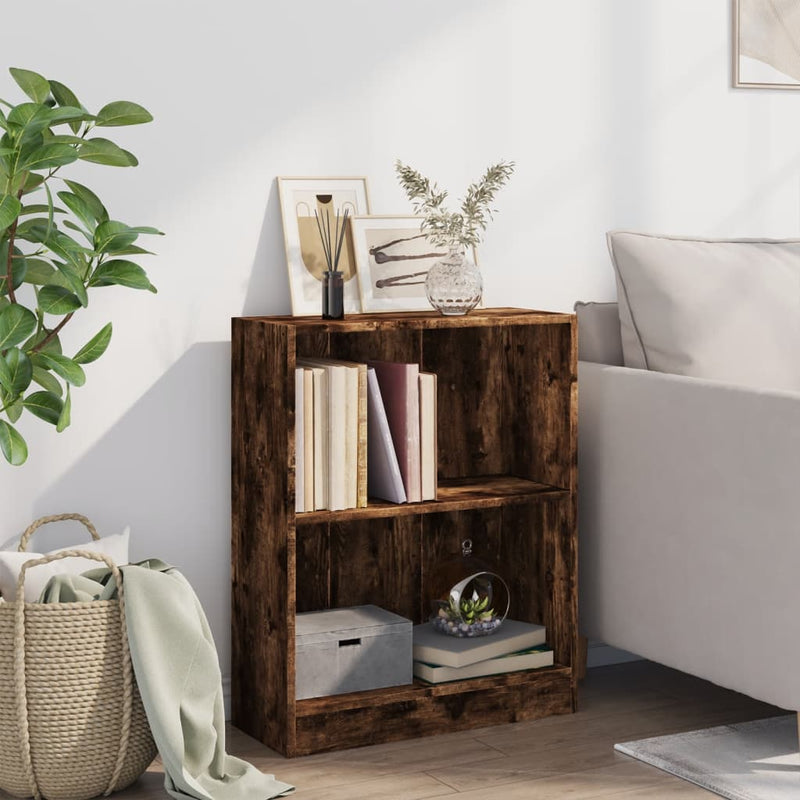 vidaXL füstös tölgy színű szerelt fa könyvespolc 60 x 24 x 76 cm