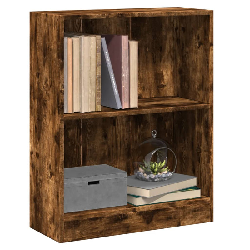 vidaXL füstös tölgy színű szerelt fa könyvespolc 60 x 24 x 76 cm
