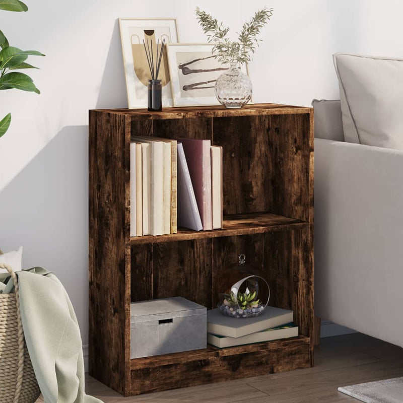 vidaXL füstös tölgy színű szerelt fa könyvespolc 60 x 24 x 76 cm