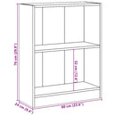 vidaXL szürke sonoma színű szerelt fa könyvespolc 60 x 24 x 76 cm