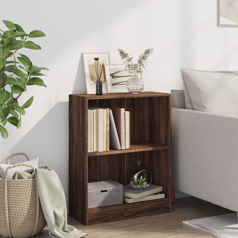 vidaXL barna tölgyszínű szerelt fa könyvespolc 60 x 24 x 76 cm