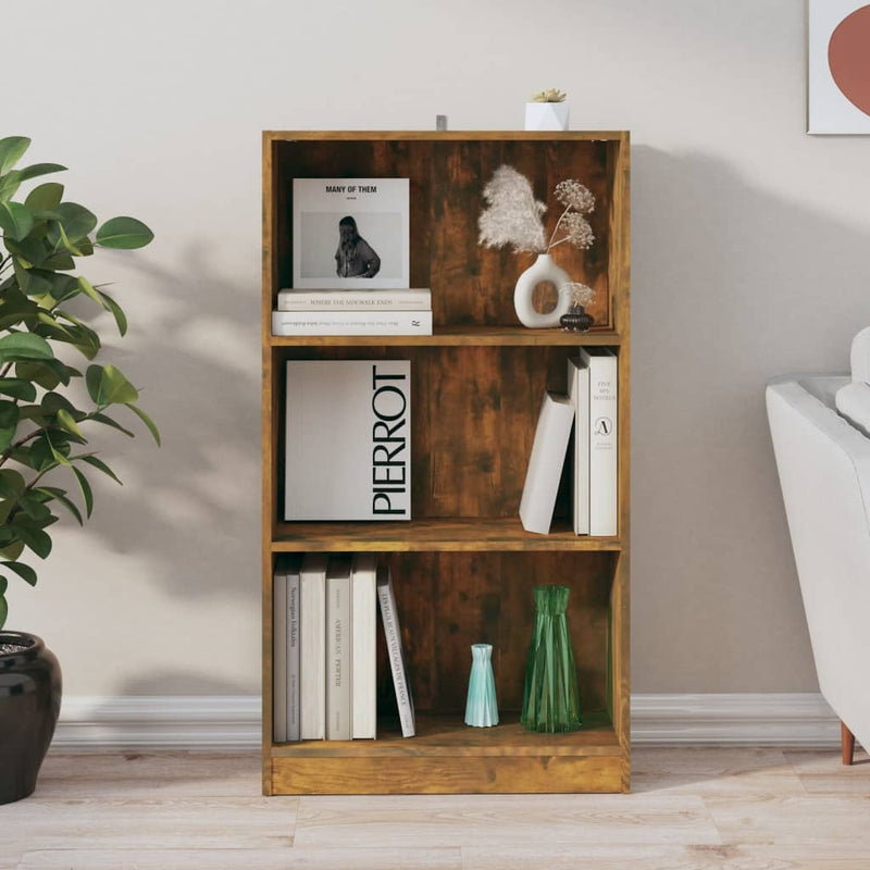 vidaXL füstös tölgy színű szerelt fa könyvszekrény 60 x 24 x 109 cm