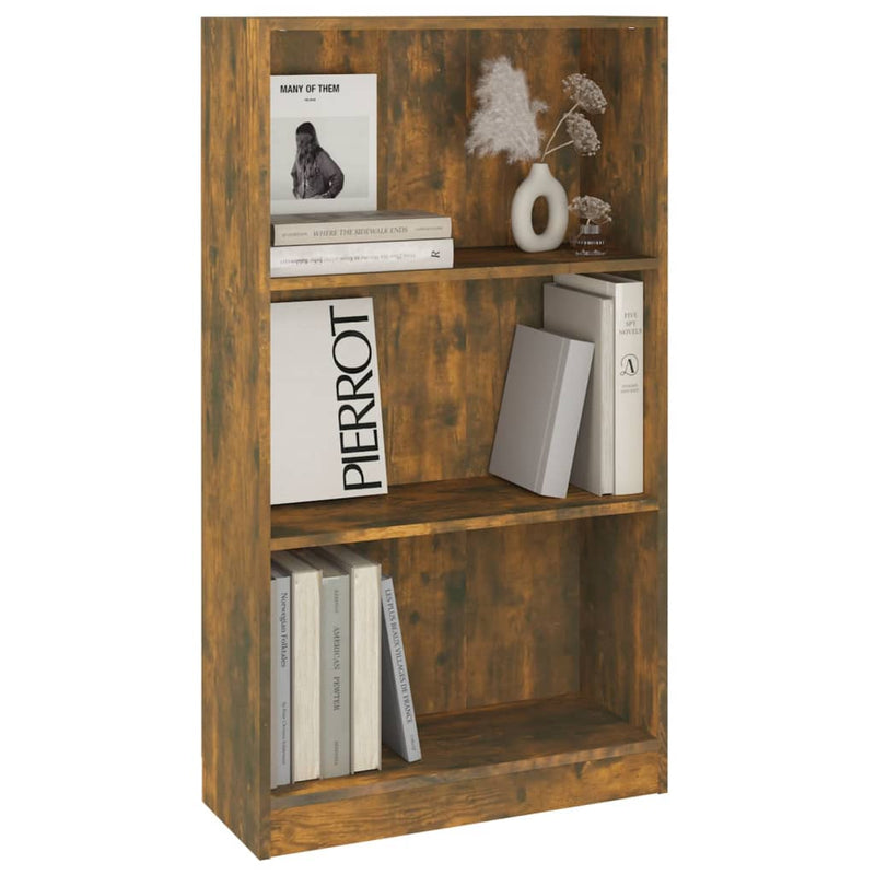 vidaXL füstös tölgy színű szerelt fa könyvszekrény 60 x 24 x 109 cm