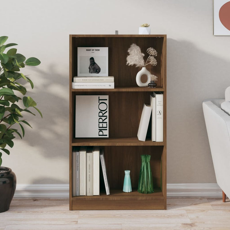 vidaXL barna tölgyszínű szerelt fa könyvszekrény 60 x 24 x 109 cm