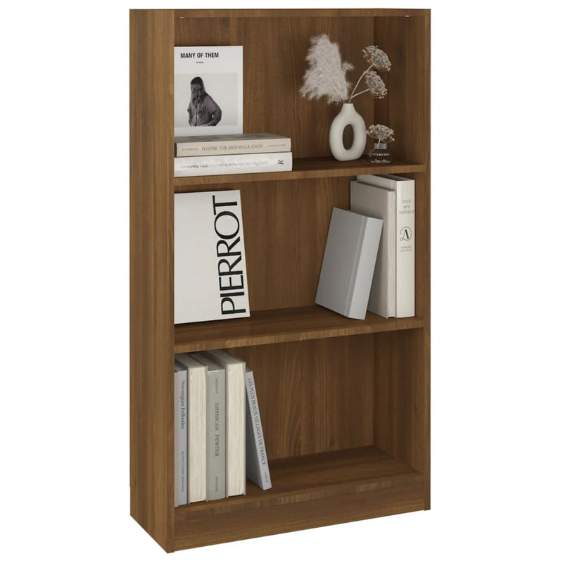 vidaXL barna tölgyszínű szerelt fa könyvszekrény 60 x 24 x 109 cm