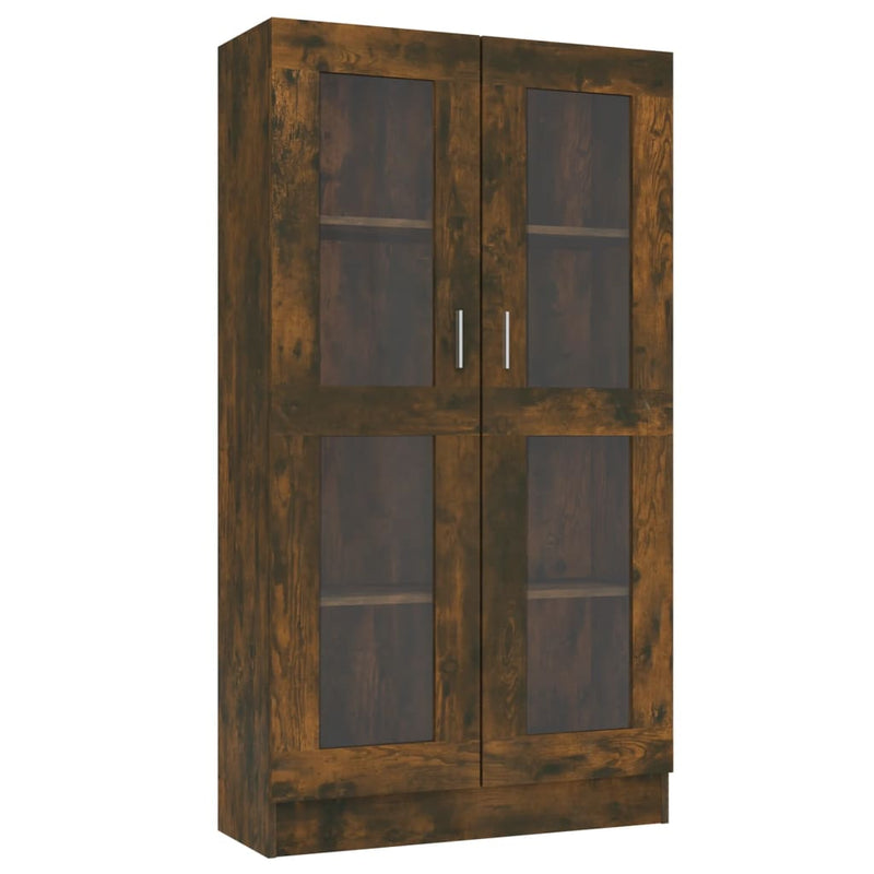 vidaXL füstös tölgy színű szerelt fa vitrinszekrény 82,5x30,5x150 cm